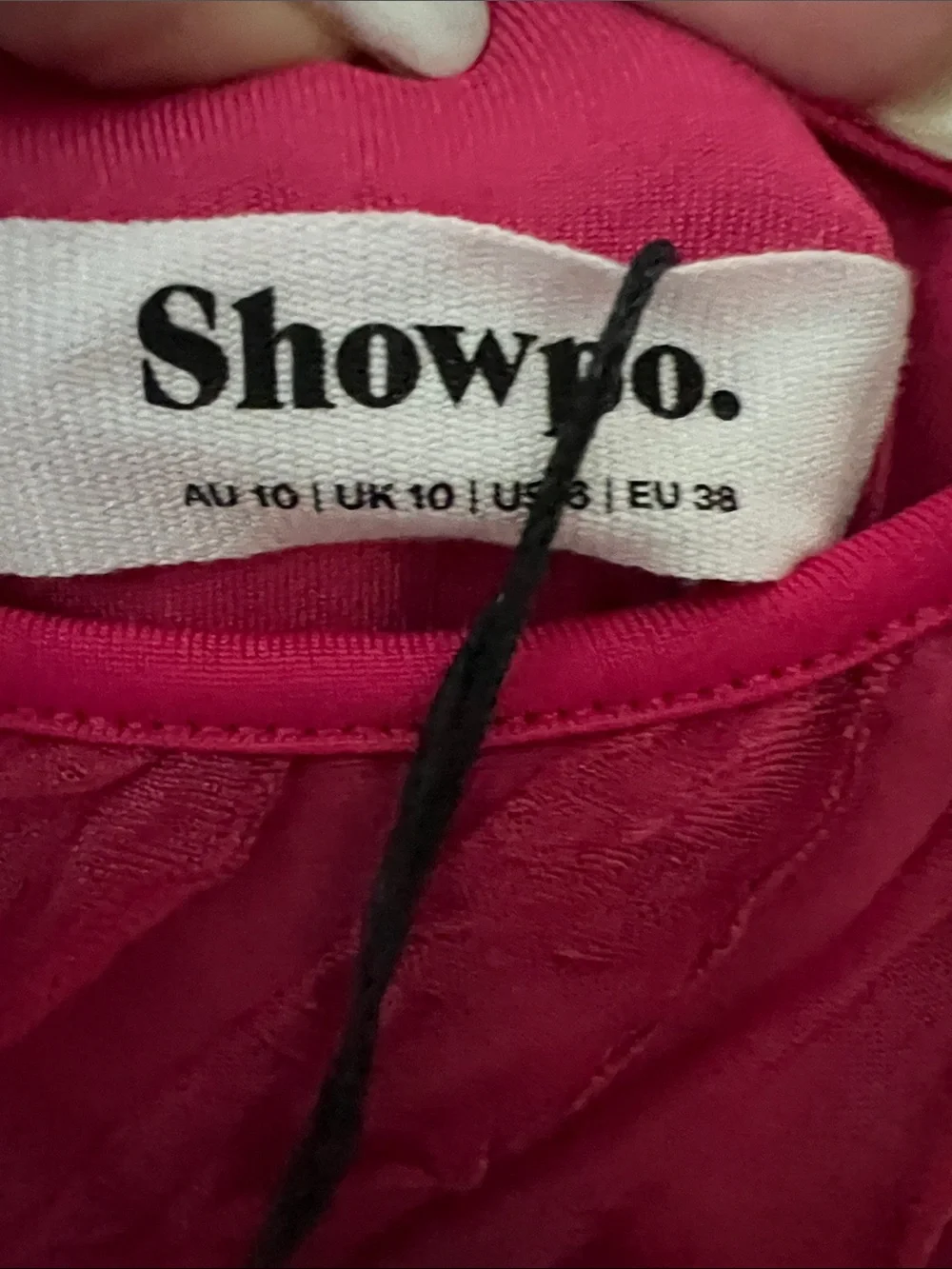NWT REVOLVE Australia SHOWPO Lillibeth Fuchsia Textured Slip Maxi Dress US 6 - Picture 9 of 12